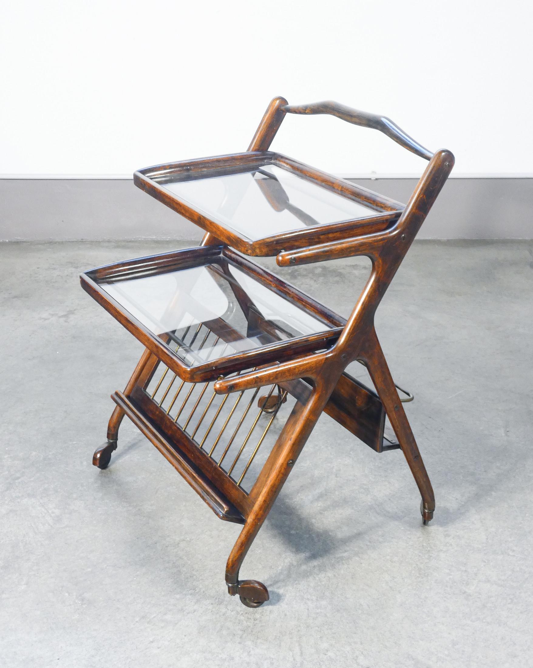 Carro de comida diseñado por Ico PARISI, bandejas extraíbles. Italia, años 1950 Mid-20th Century en venta