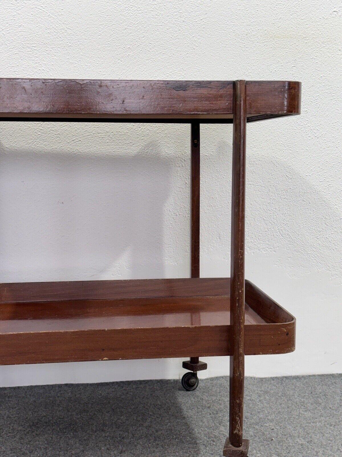 Carrello Portavivande In Legno Rustico 1950’s Mid Century Design In condizioni buone in vendita a Taranto, IT
