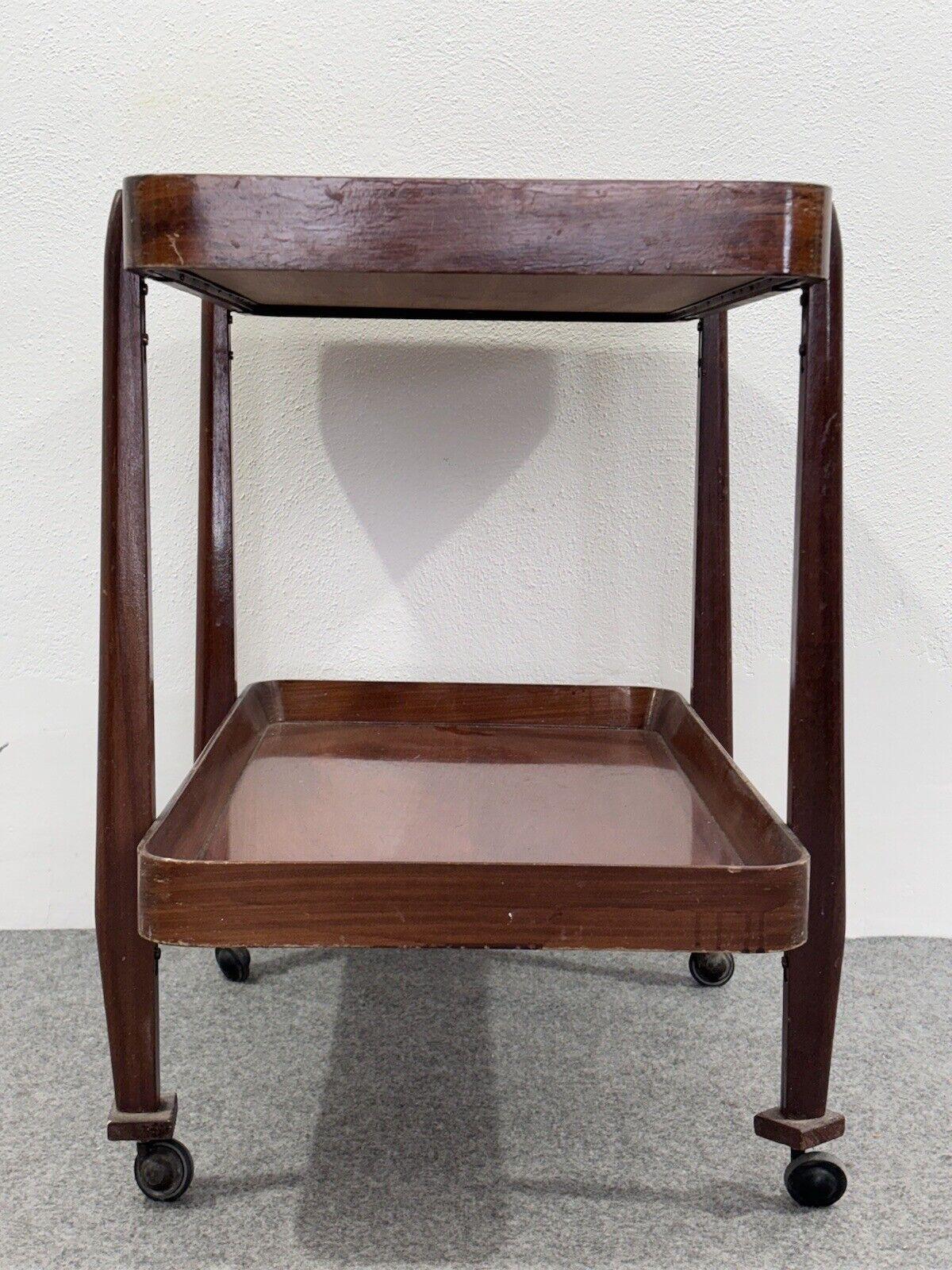 Carrello Portavivande In Legno Rustico 1950’s Mid Century Design in vendita 1