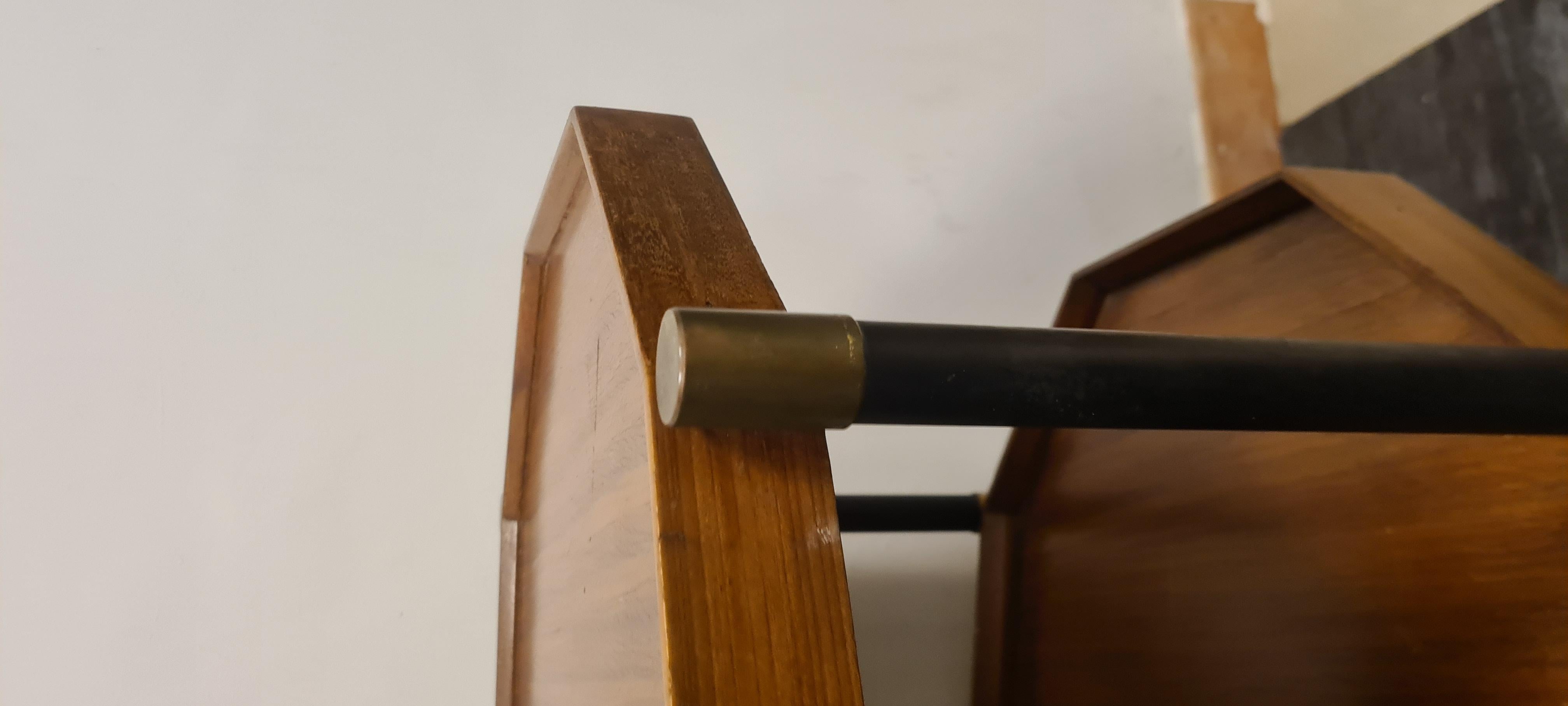 Carrello portavivande in teak e ottone anii 50' divisibile For Sale 5