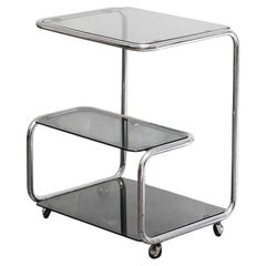 Carrello Portavivande Triplo Ripiano Anni 70 Acciaio Design Modernariat