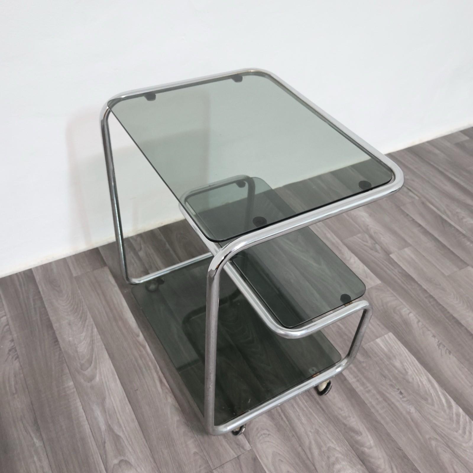 Carrello Portavivande Triplo Ripiano Anni 70 Acciaio Design Modernariato For Sale 3