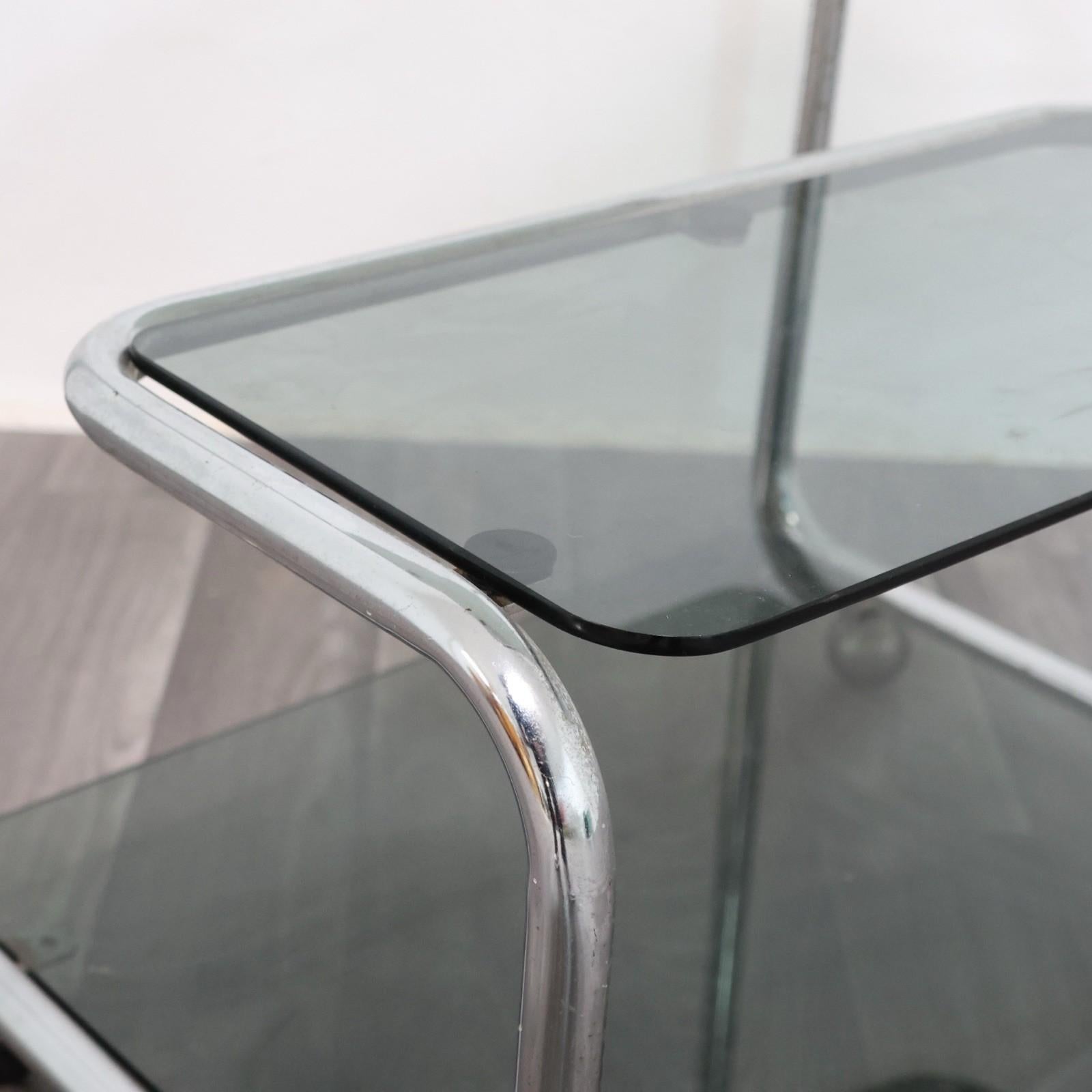 Late 20th Century Carrello Portavivande Triplo Ripiano Anni 70 Acciaio Design Modernariato For Sale