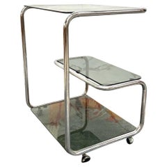 Carrello Portavivande Triplo Ripiano Anni 70 Acciaio Design Modernariato