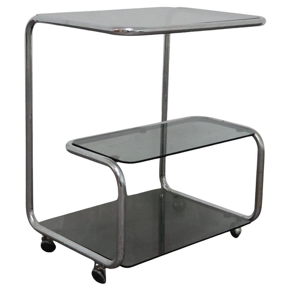 Carrello Portavivande Triplo Ripiano Anni 70 Acciaio Design Modernariato