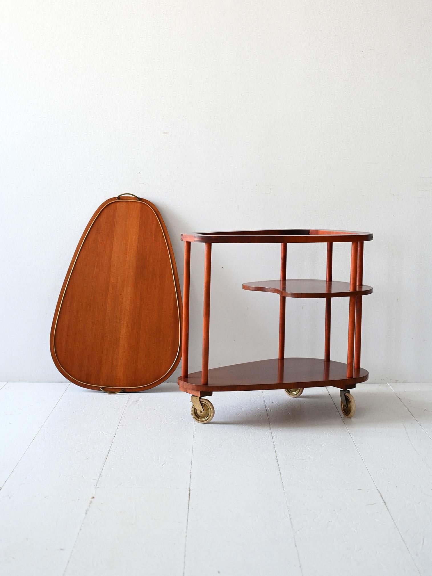 Scandinave moderne Chariot scandinave vintage en acajou, années 1940 en vente