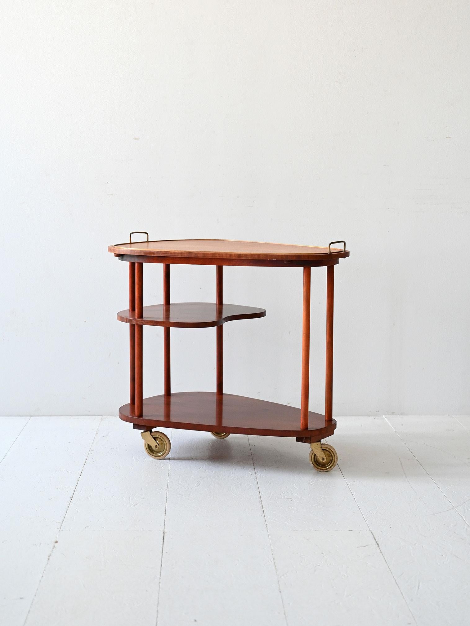 Scandinavian Chariot scandinave vintage en acajou, années 1940 en vente
