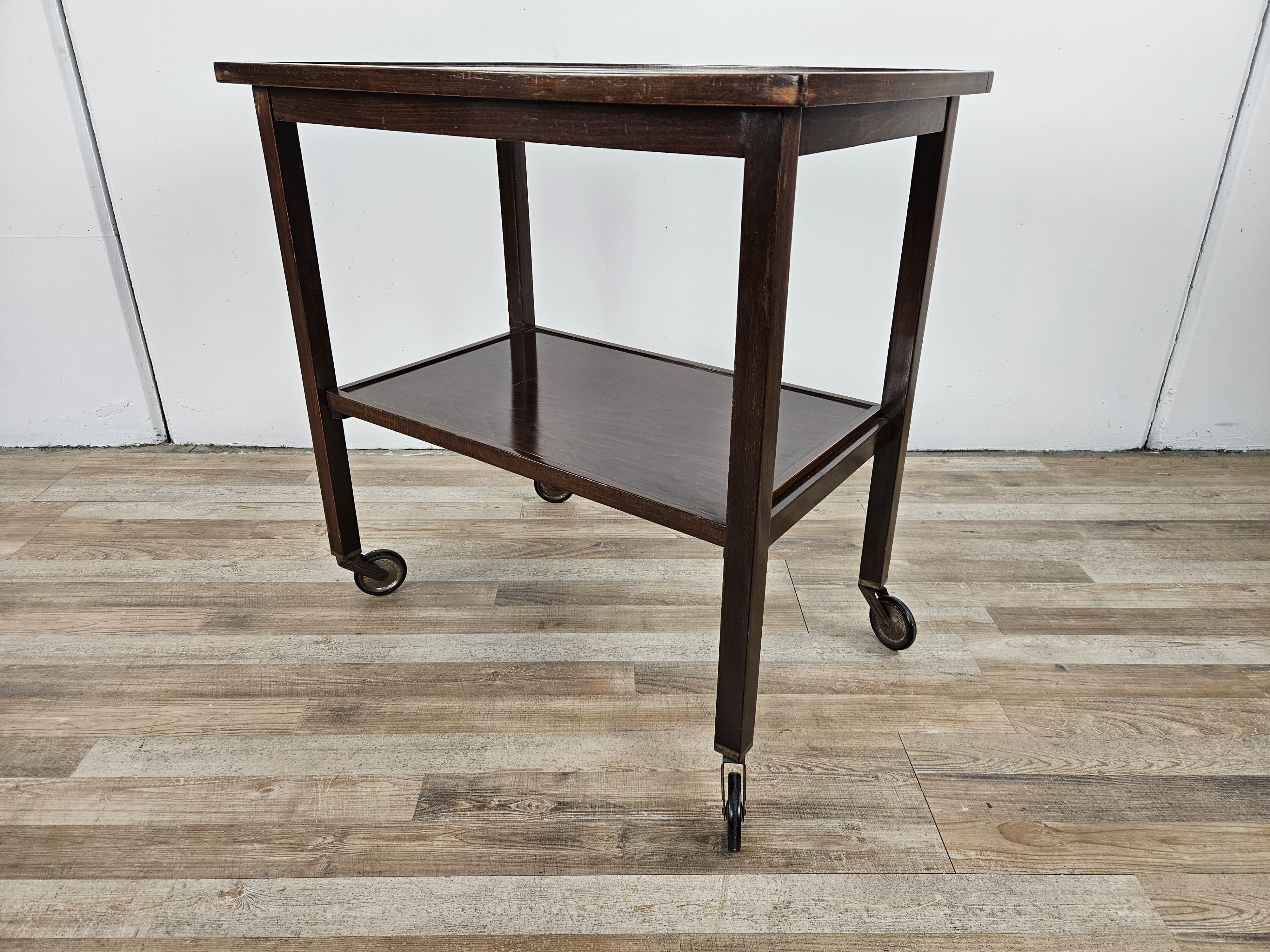 Viennese Thonet trolley with double shelf and wheels 20th century For Sale 3