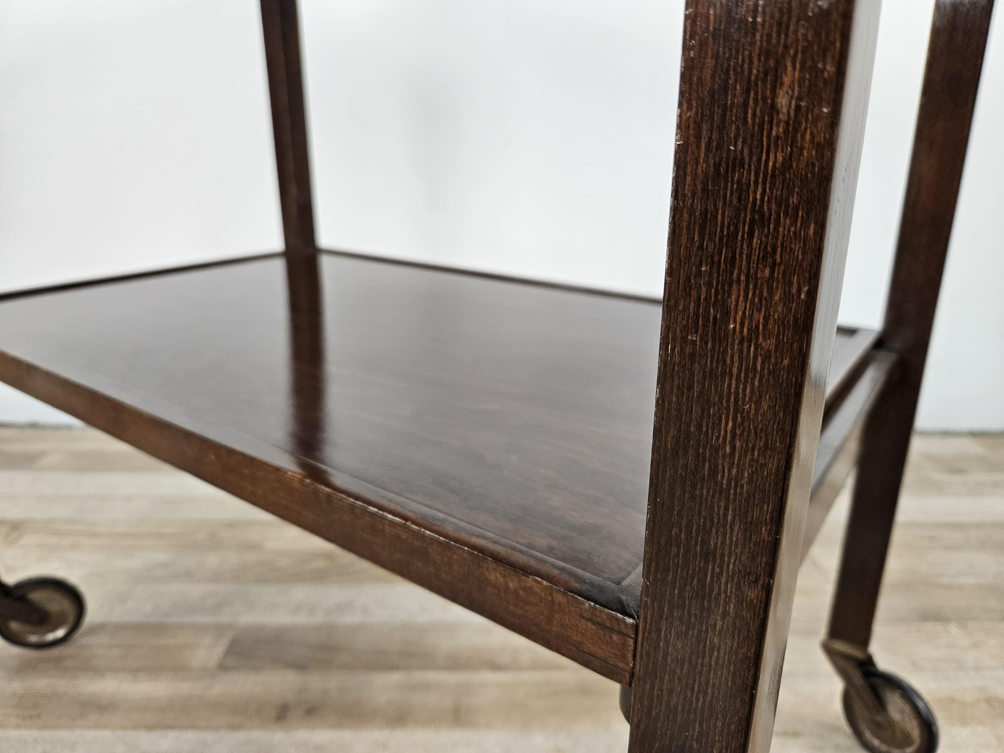 Viennese Thonet trolley with double shelf and wheels 20th century For Sale 4