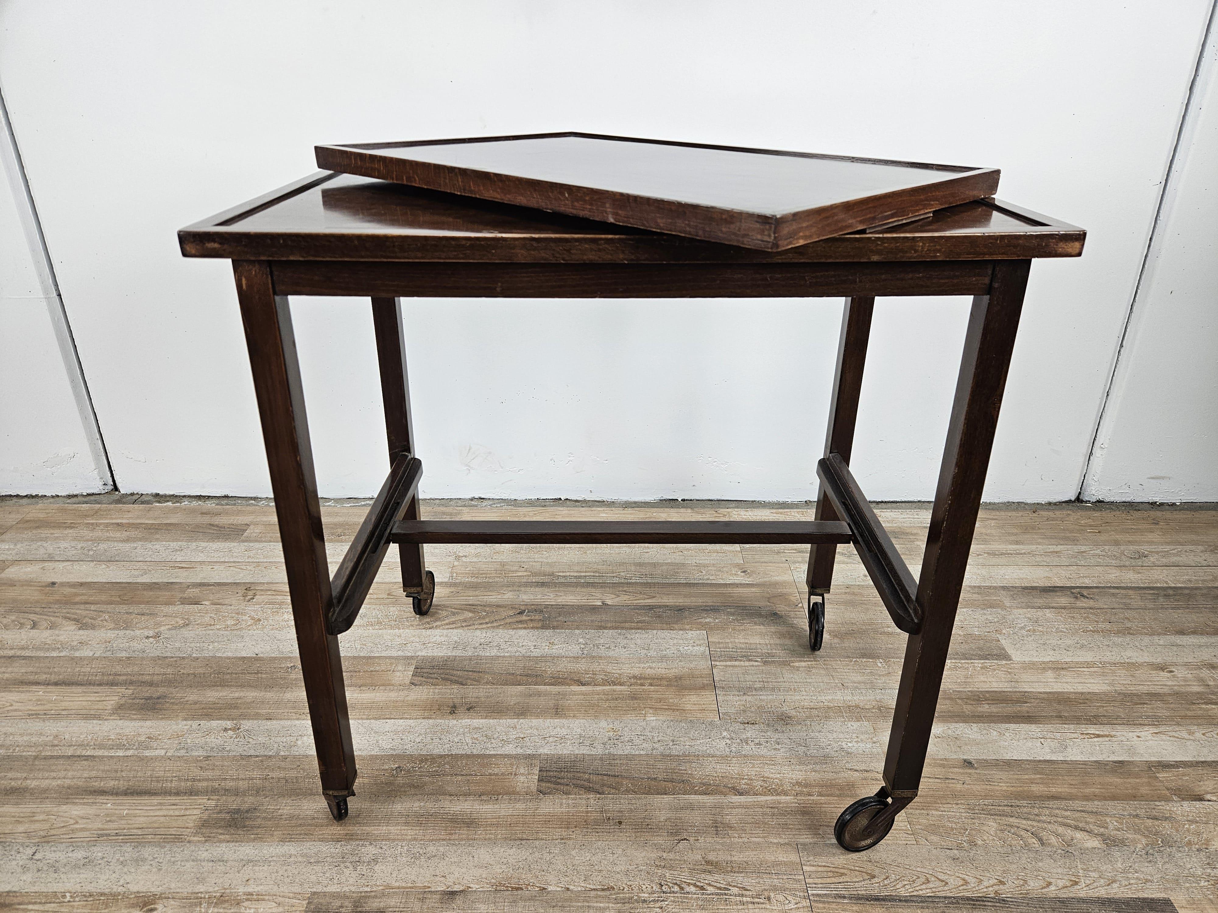 Viennese Thonet trolley with double shelf and wheels 20th century For Sale 6