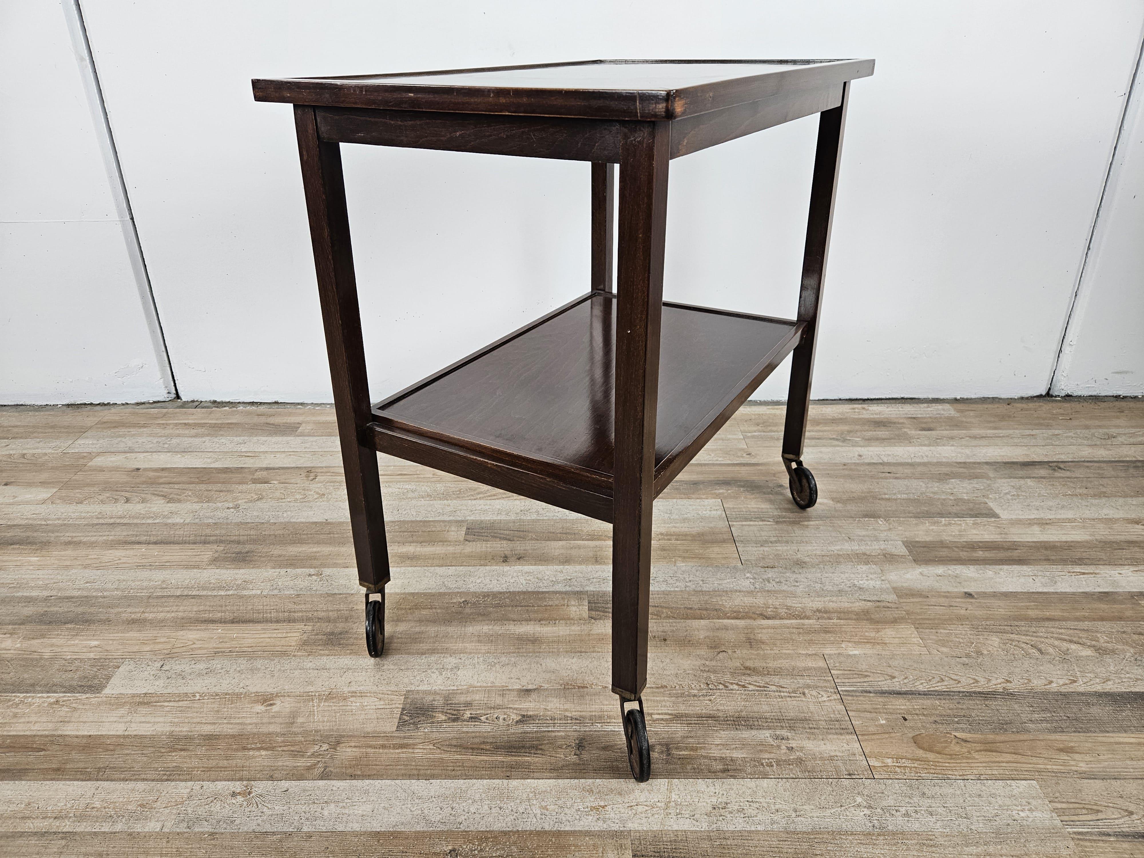 Viennese Thonet trolley with double shelf and wheels 20th century For Sale 2