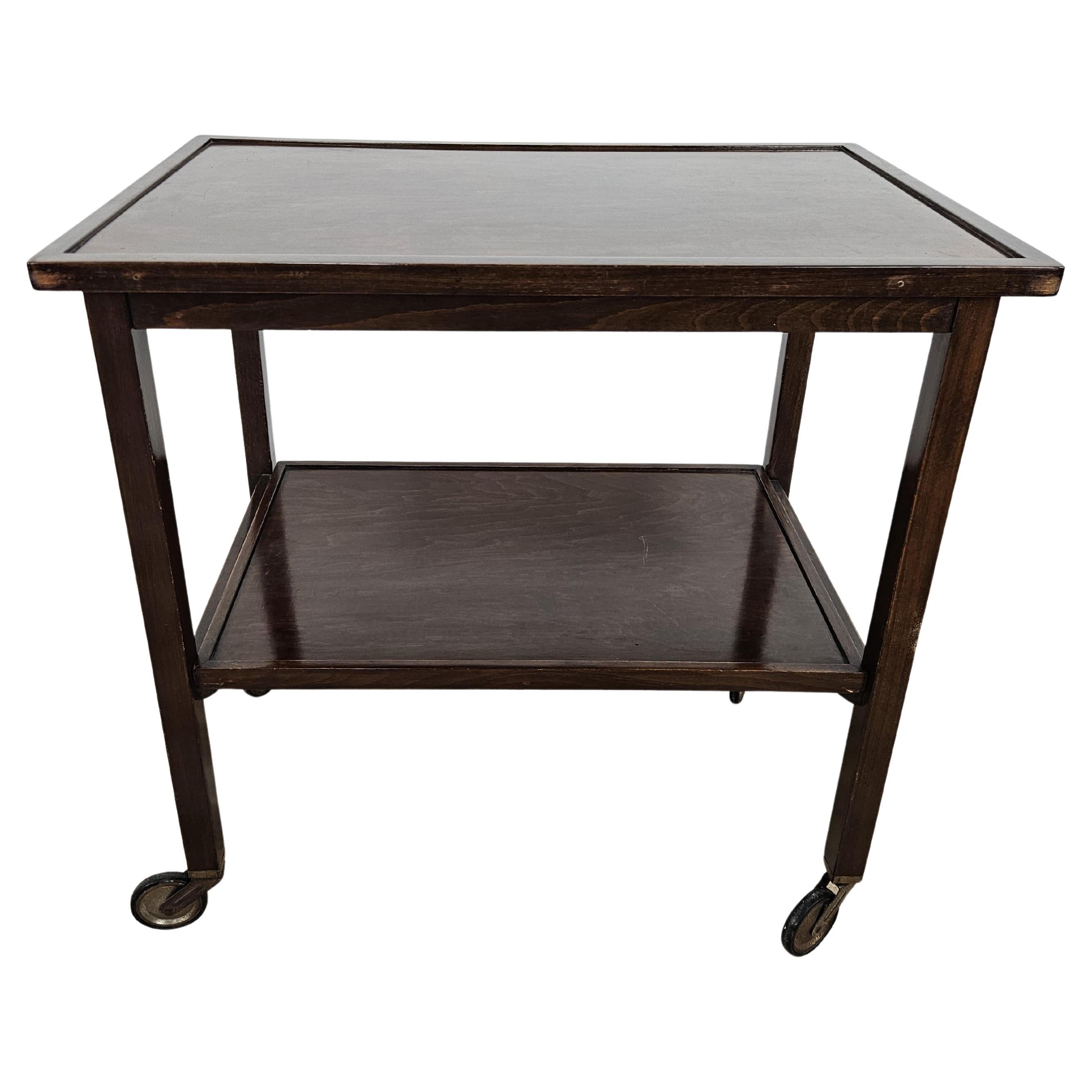 Viennese Thonet trolley with double shelf and wheels 20th century For Sale