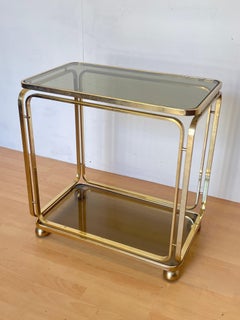 Vintage "Allegra" Brass and Smoked Glass Trolley - Italian Modernist Design