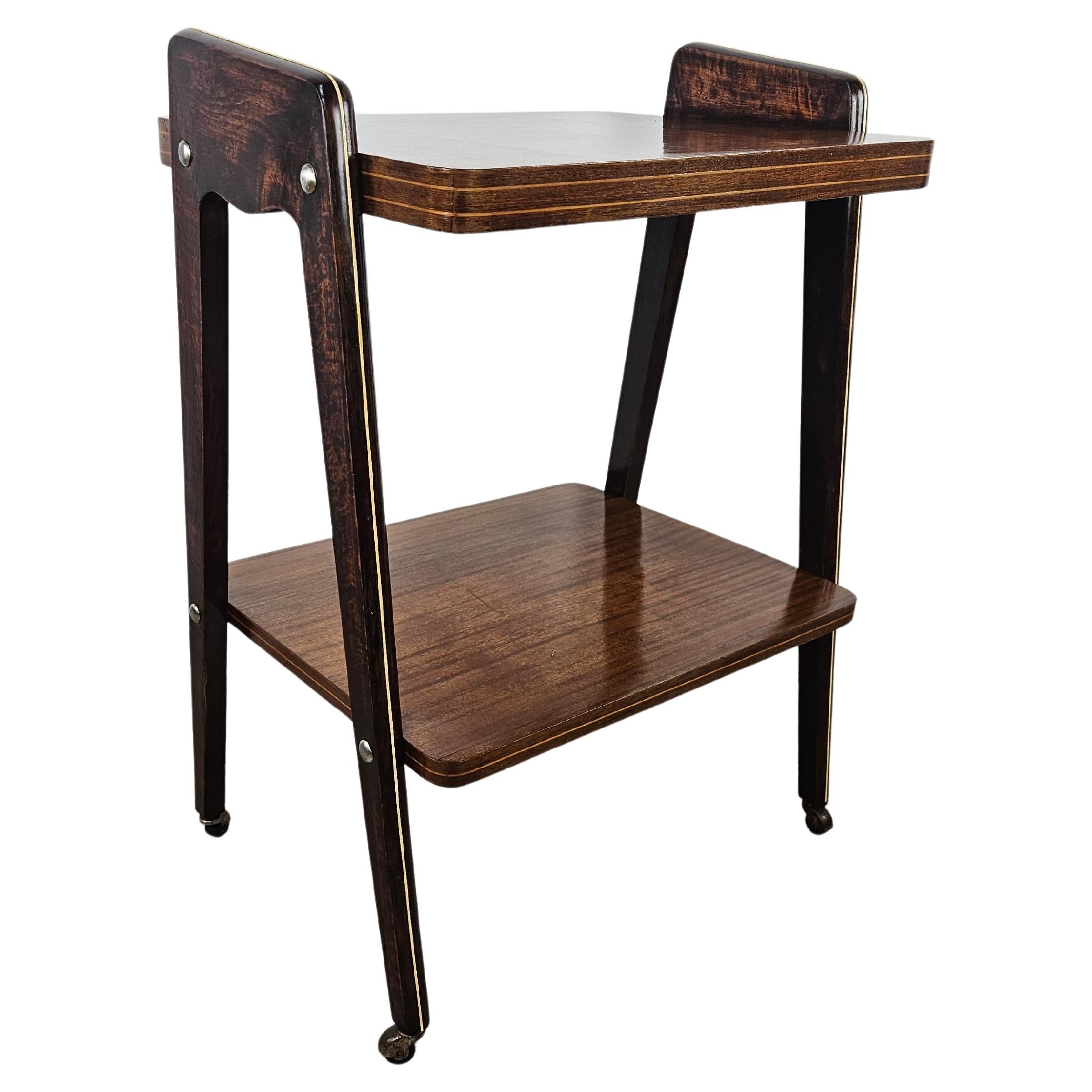 Vintage Art Deco 1950s trolley with two shelves