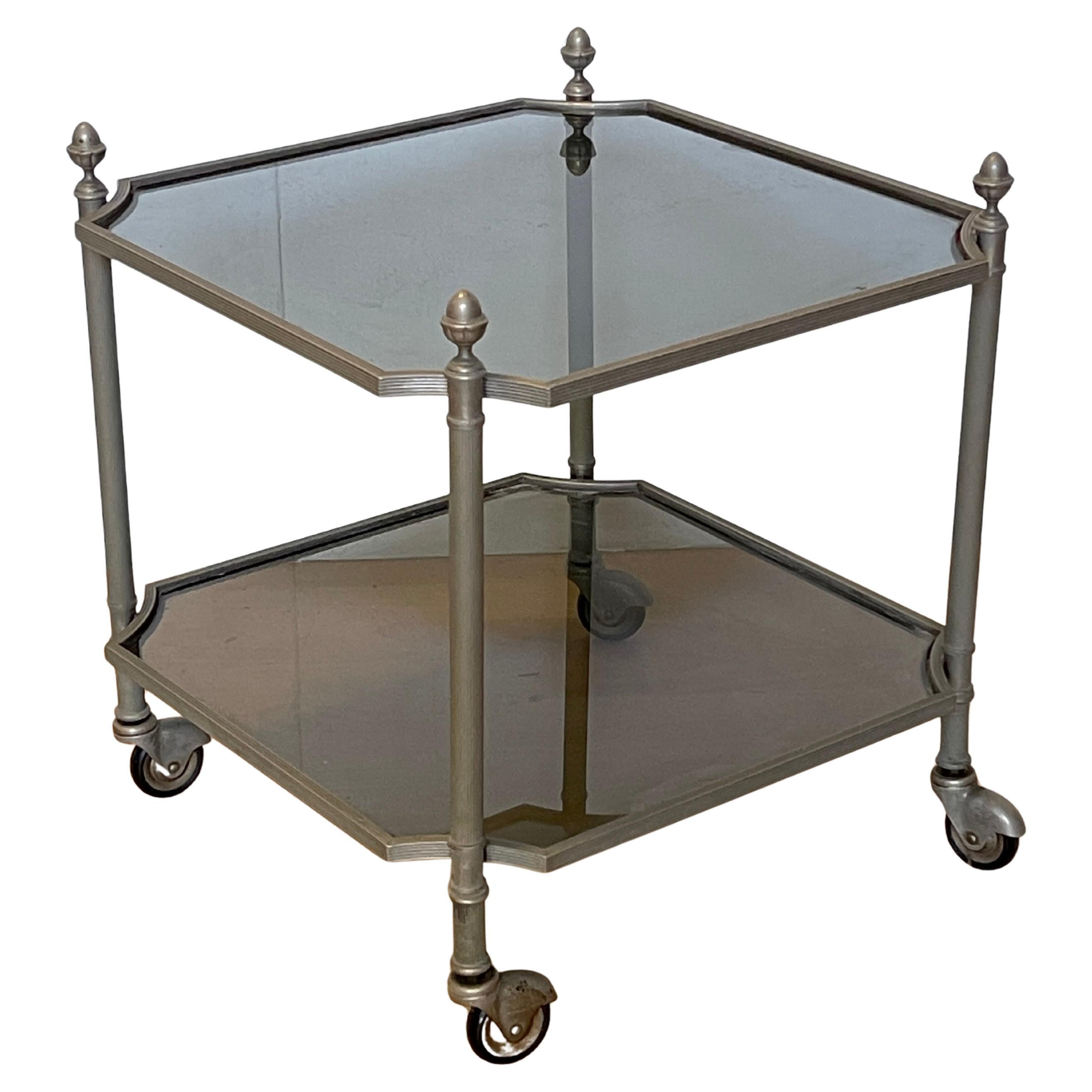 Vintage Trolley in Metal and Smoked Glass, Italy, 1990s - Hexagonal Design