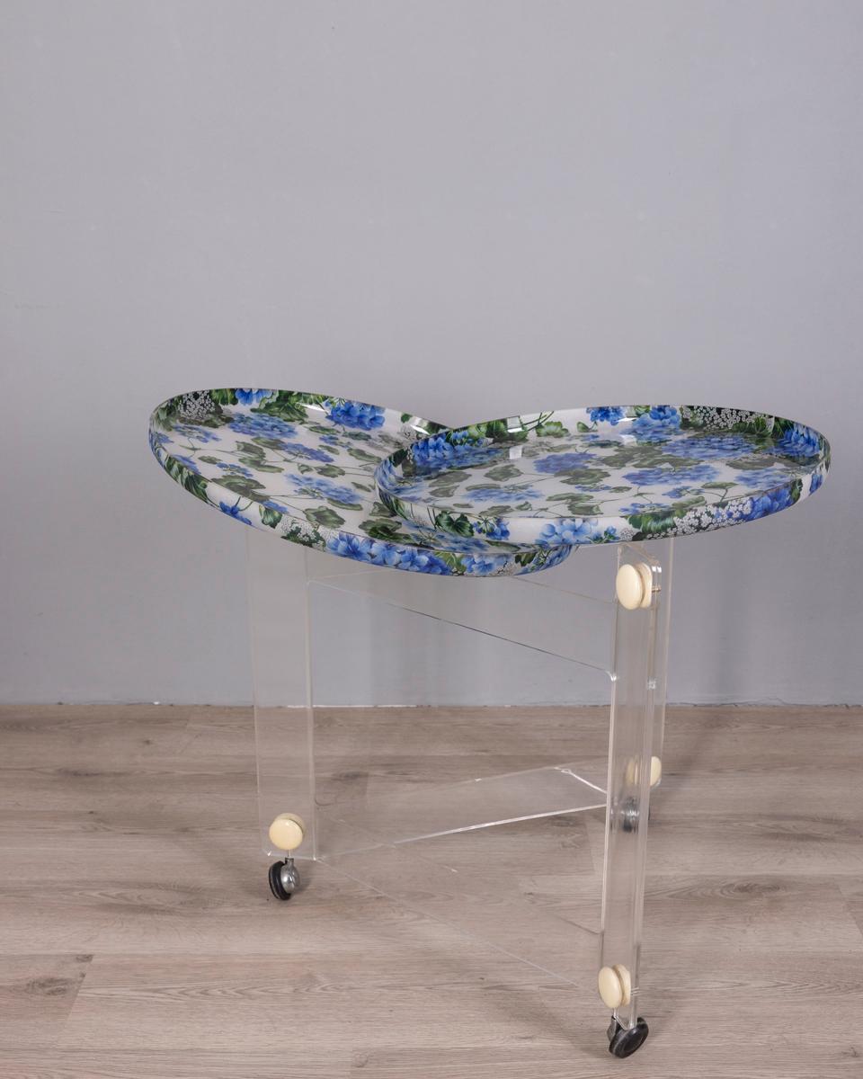 Plastique Carrello vintage in plastica anni '70 design L.Massoni per Guzzini en vente