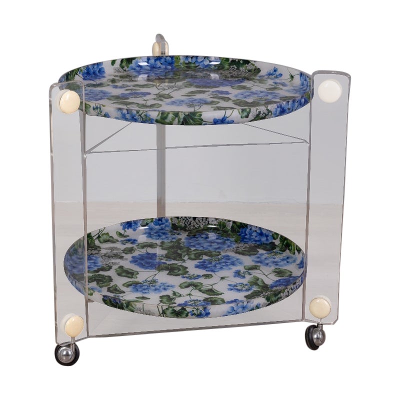 Carrello vintage in plastica anni '70 design L.Massoni per Guzzini