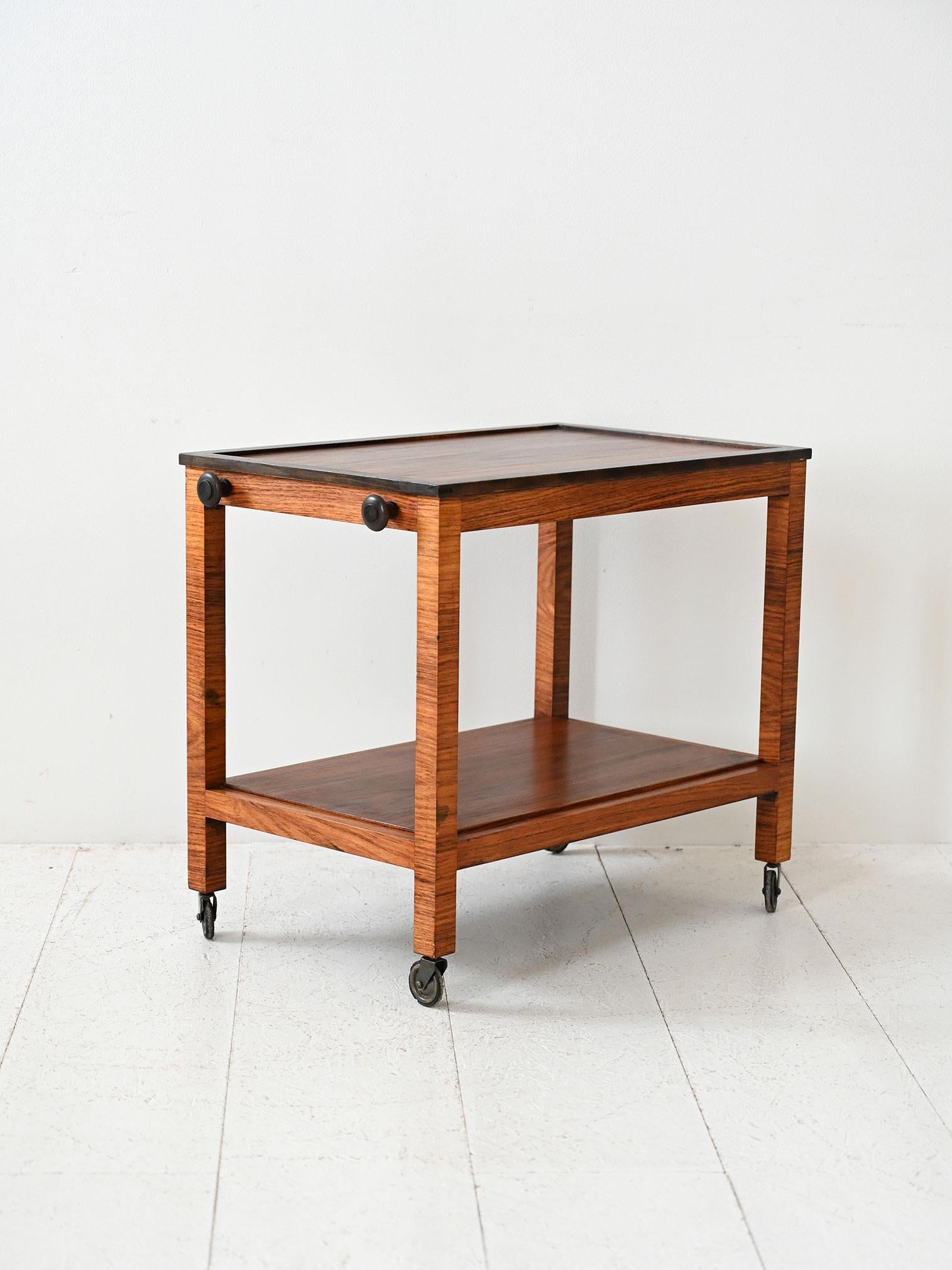Vintage Scandinavian rosewood trolley 1930s In Good Condition For Sale In Brescia, IT