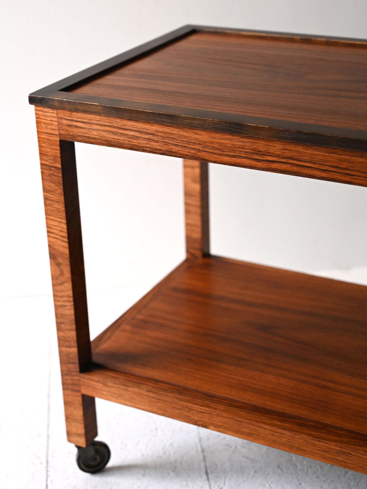 Birch Vintage Scandinavian rosewood trolley 1930s For Sale
