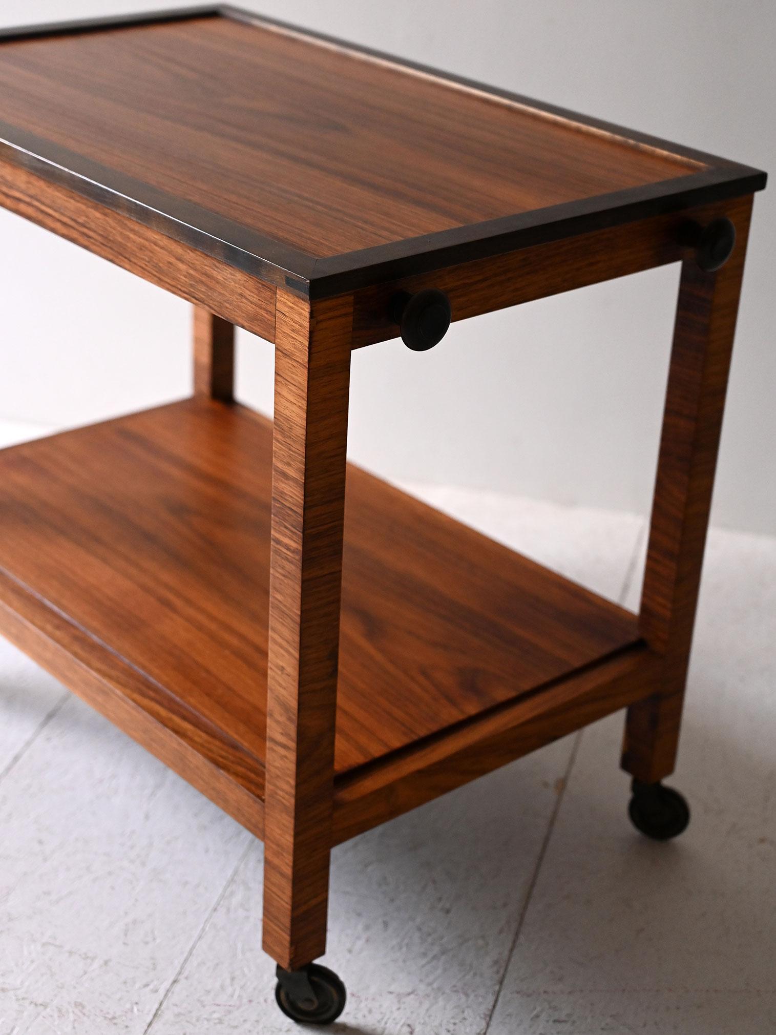 Vintage Scandinavian rosewood trolley 1930s For Sale 1