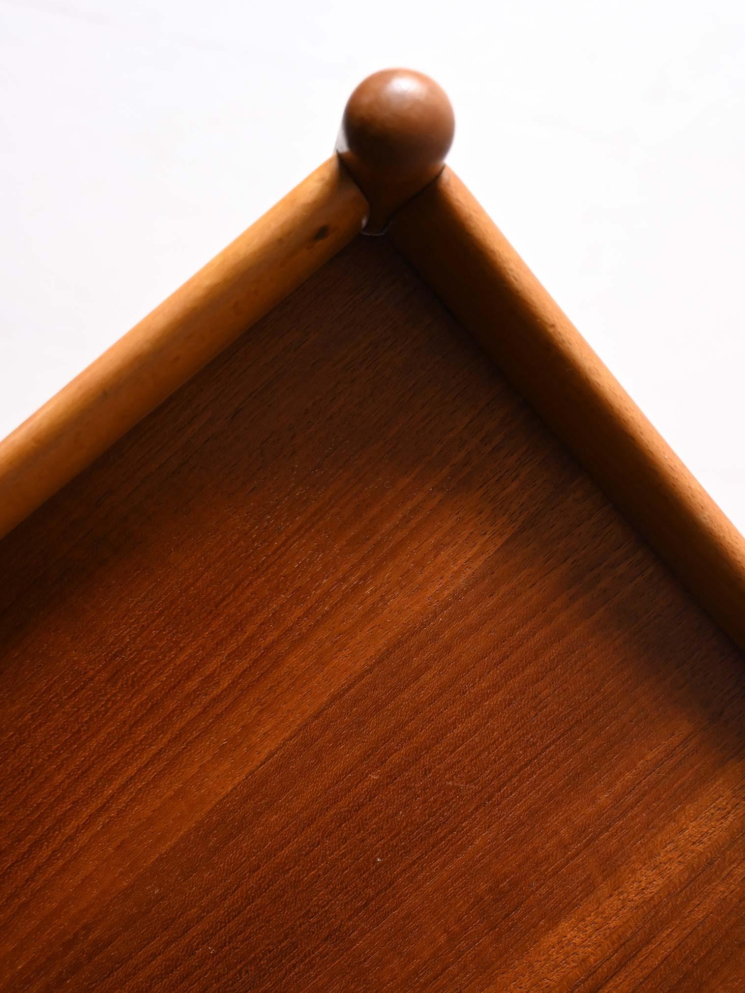 Swedish Scandinavian vintage teak and beech cart For Sale
