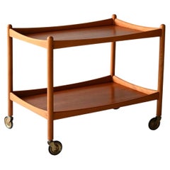 Skandinavischer Vintage-Wagen aus Teakholz und Buche