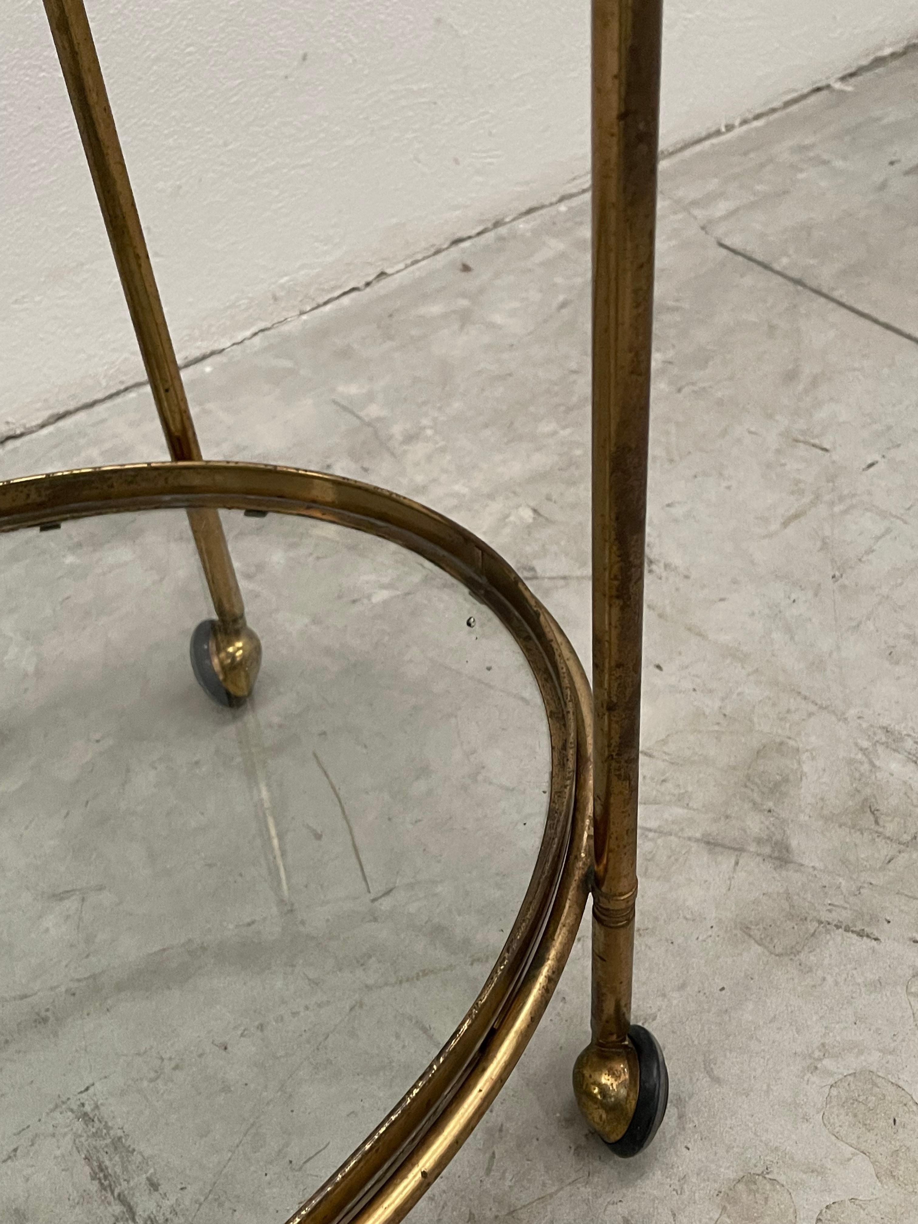 Late 20th Century Italian brass trolley food cart  For Sale