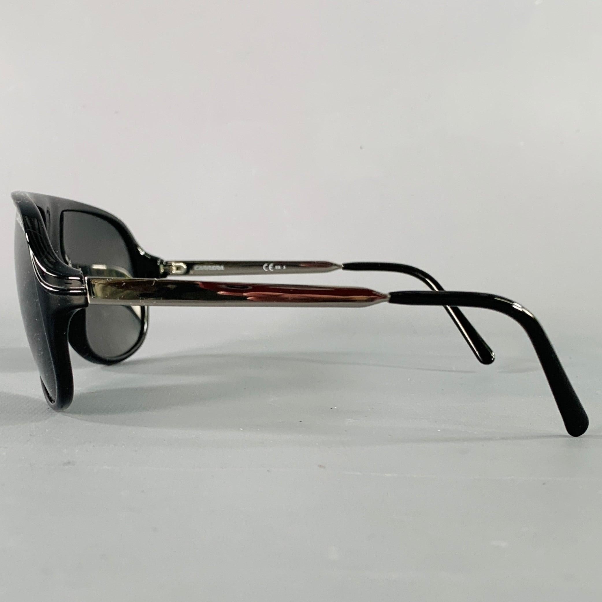 CARRERA Schwarze Silber Acetat-Metall-Sonnenbrille im Angebot 1
