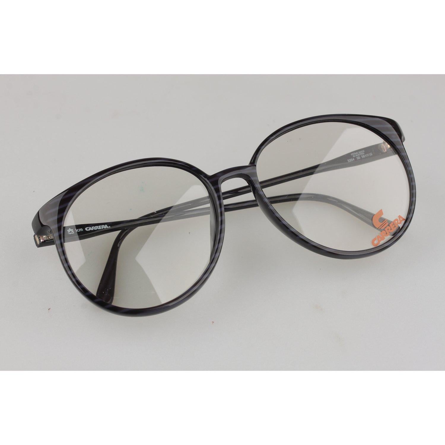 MATERIAL: Acetate COLOR: Black MODEL: 5354 GENDER: Adult Unisex SIZE: Medium COUNTRY OF MANUFACTURE: Austria Condition CONDITION DETAILS: New Old Stock - Never Worn or Used - With NO lenses. They will come with a Generic Case. Measurements