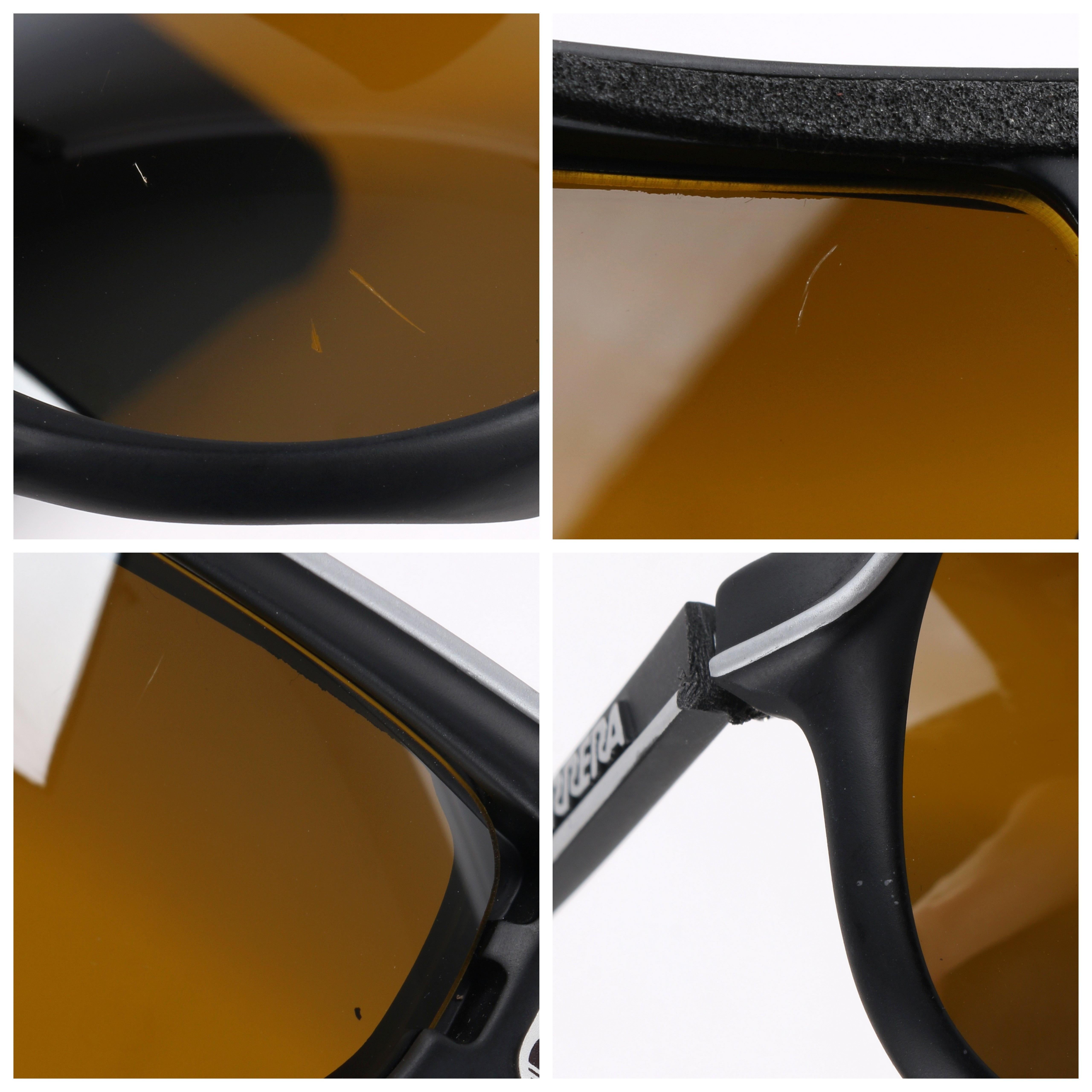 CARRERA c.1980's Black Plastic Frame Mirrored Lens Sport Glacier Sunglasses 5544 5