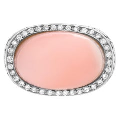 Carrera & Carrera, Aqua Collection, Angel Skin Cabochon Coral Diamond Ring