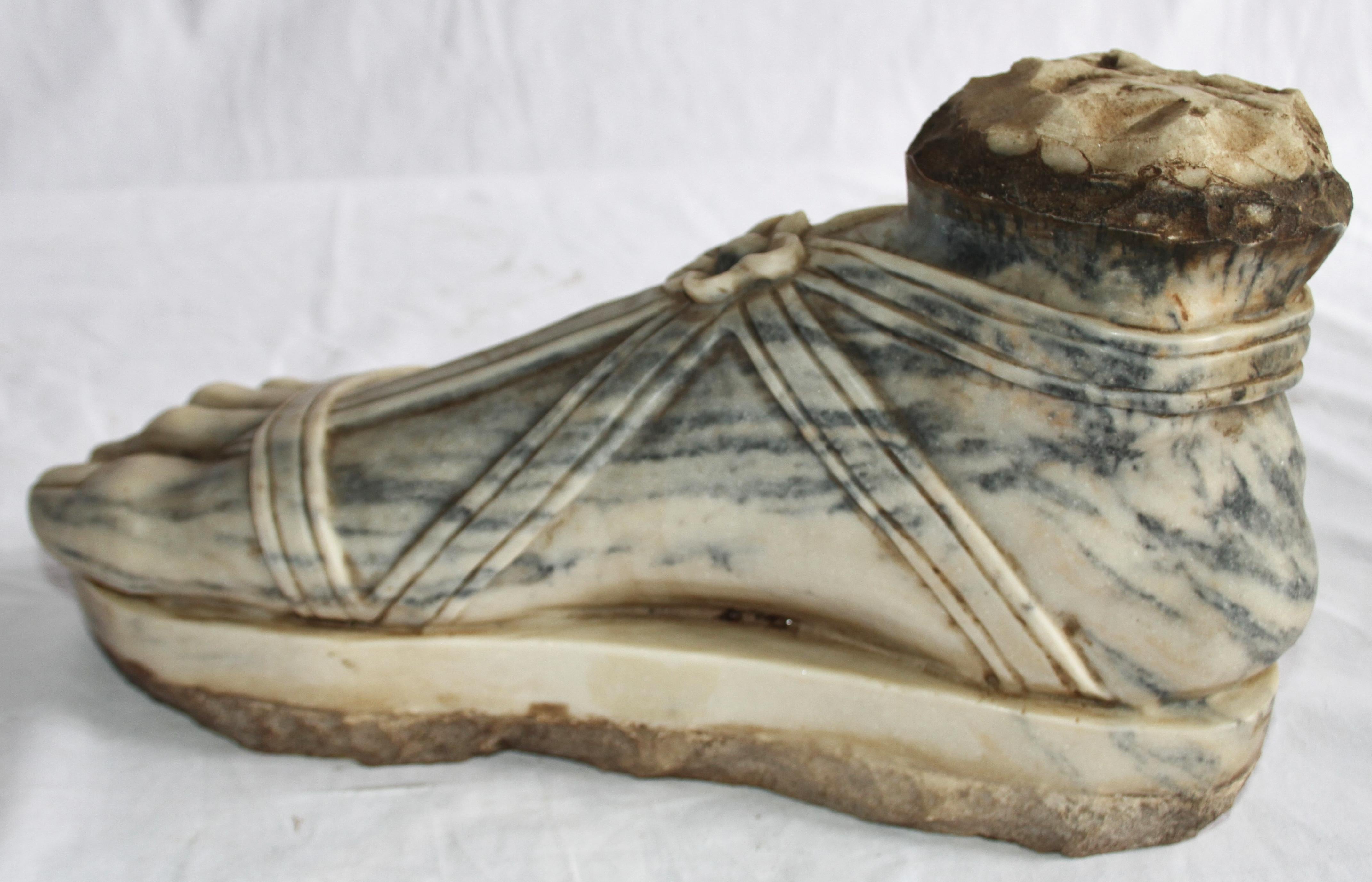Carrera Italian Marble Sculptured Foot, Hand Carved, 20th Century In Good Condition For Sale In London, GB