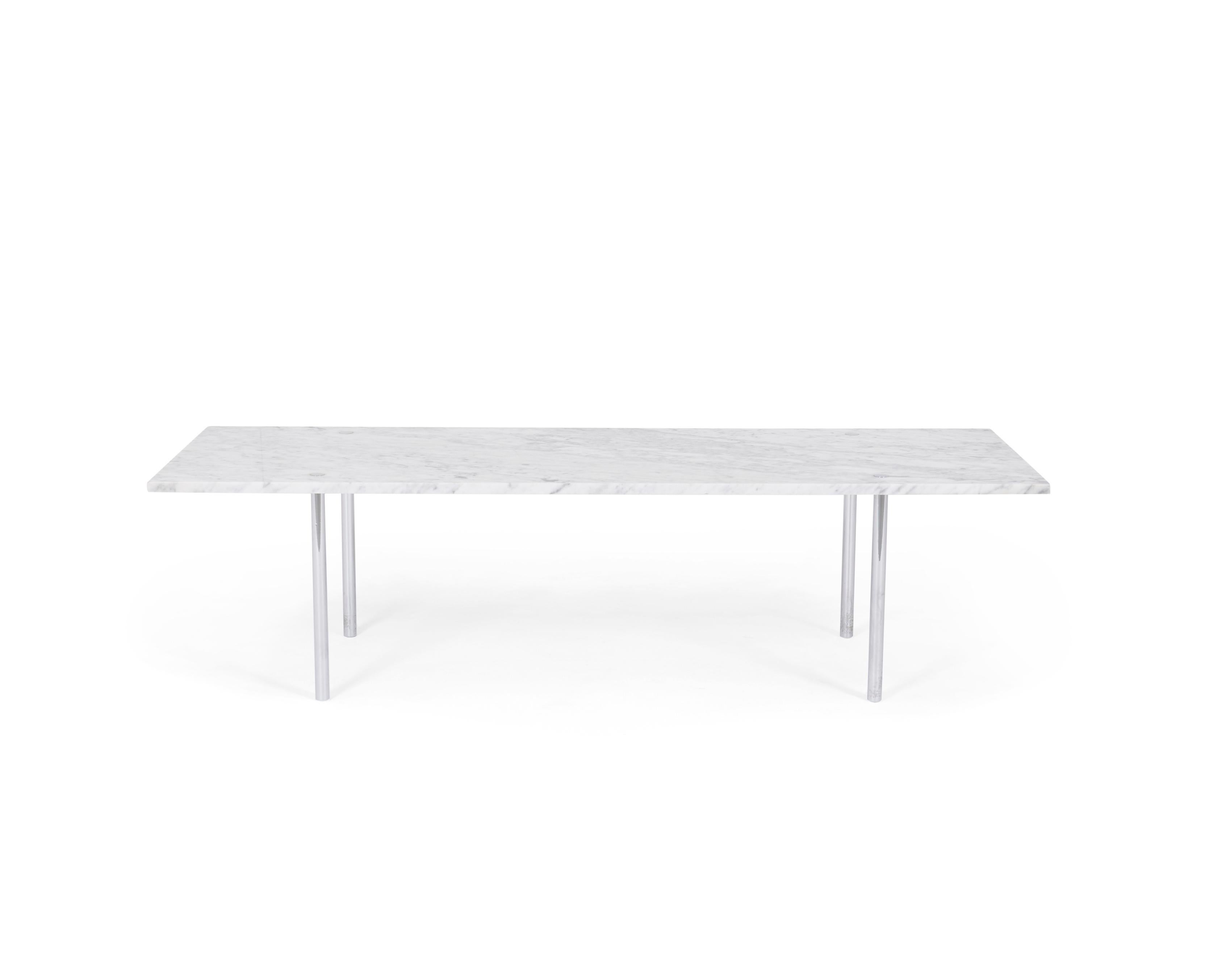 Carrara marble coffee table by William Katavolos, Ross Littel, and Douglas Kelly. Manufactured by Lavern International. Model 2-M.
 