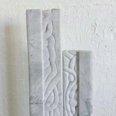 Carrera Marble Double Column Abstract Sculpture, 1980s
