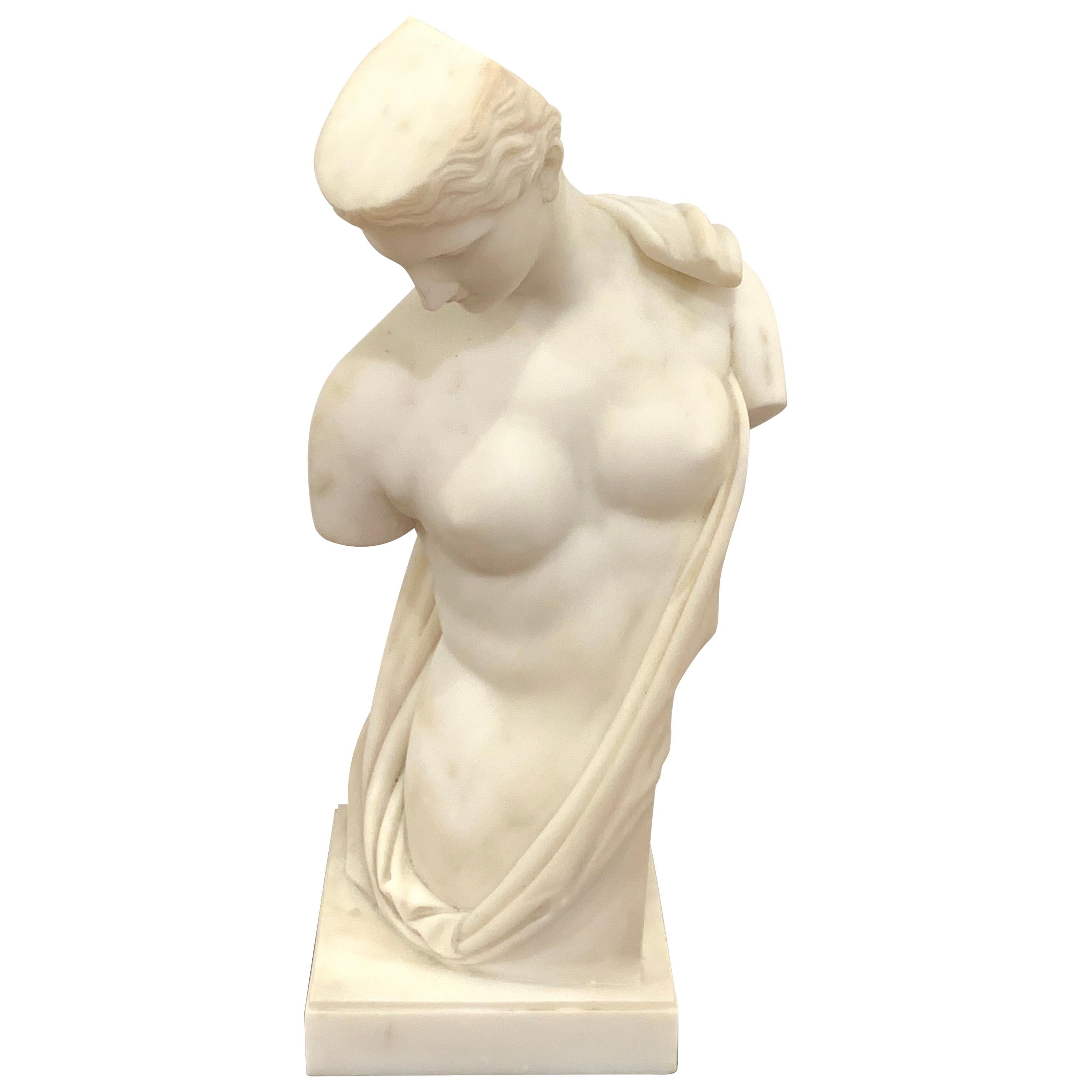 Carrera Marble Grand Tour Torso of Venus, by Leone Clerici, Roma, 1893 For Sale