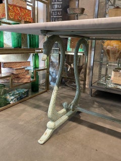 Carrera Marble Iron Frame Table, France, 1970s