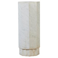 Carrera Marble Pedestal with Scalloped Base