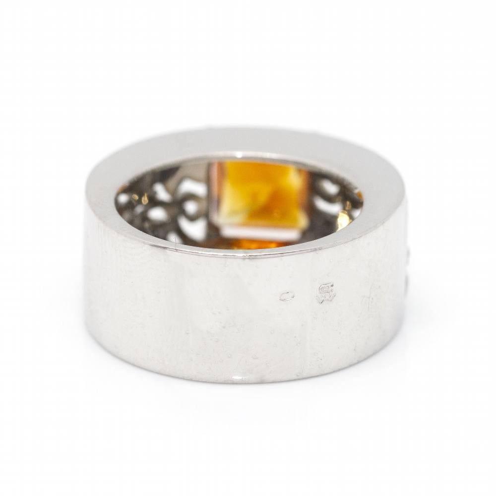 CARRERA Ring in White Gold and Citrine In New Condition For Sale In BARCELONA, ES