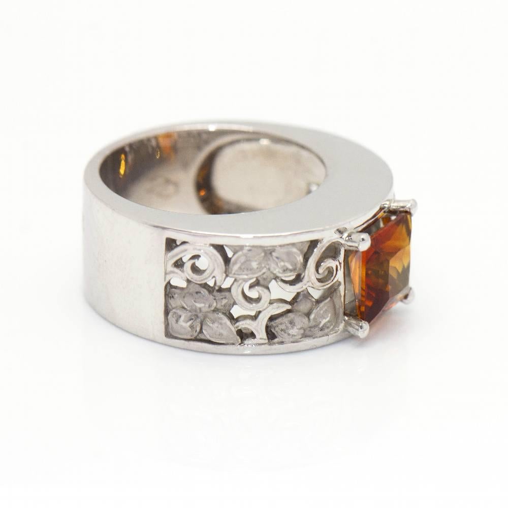 Women's CARRERA Ring in White Gold and Citrine For Sale