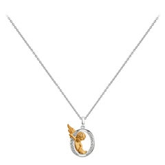 Carrera y Carrera "MY ANGEL" O Pendant 0.14 Carat Round Diamond Necklace