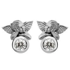Carrera y Carrera 0.21 Carat Total Diamond Bezel Set Solitario My Angel Earrings