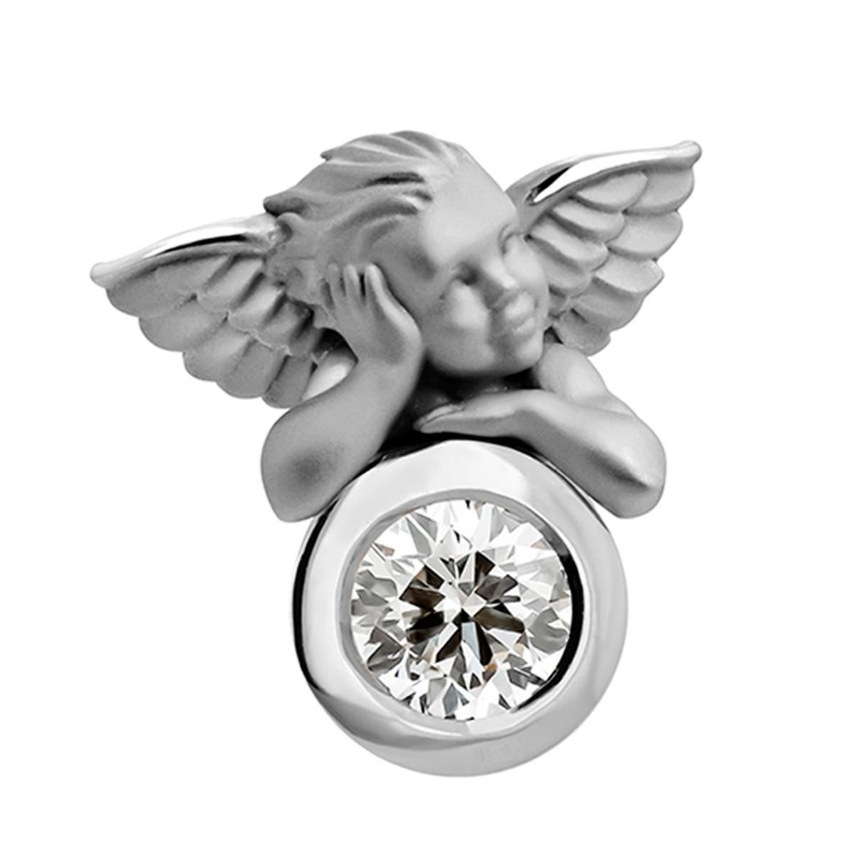 Contemporain Carrera y Carrera, boucles d'oreilles « Solitario My Angel » serties de 0,21 carat de diamants au total en vente