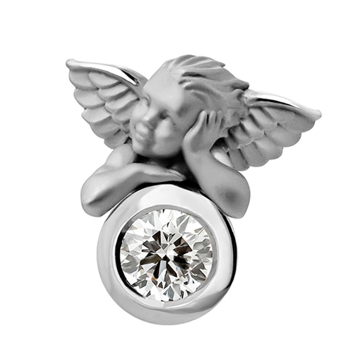 Taille ronde Carrera y Carrera, boucles d'oreilles « Solitario My Angel » serties de 0,21 carat de diamants au total en vente