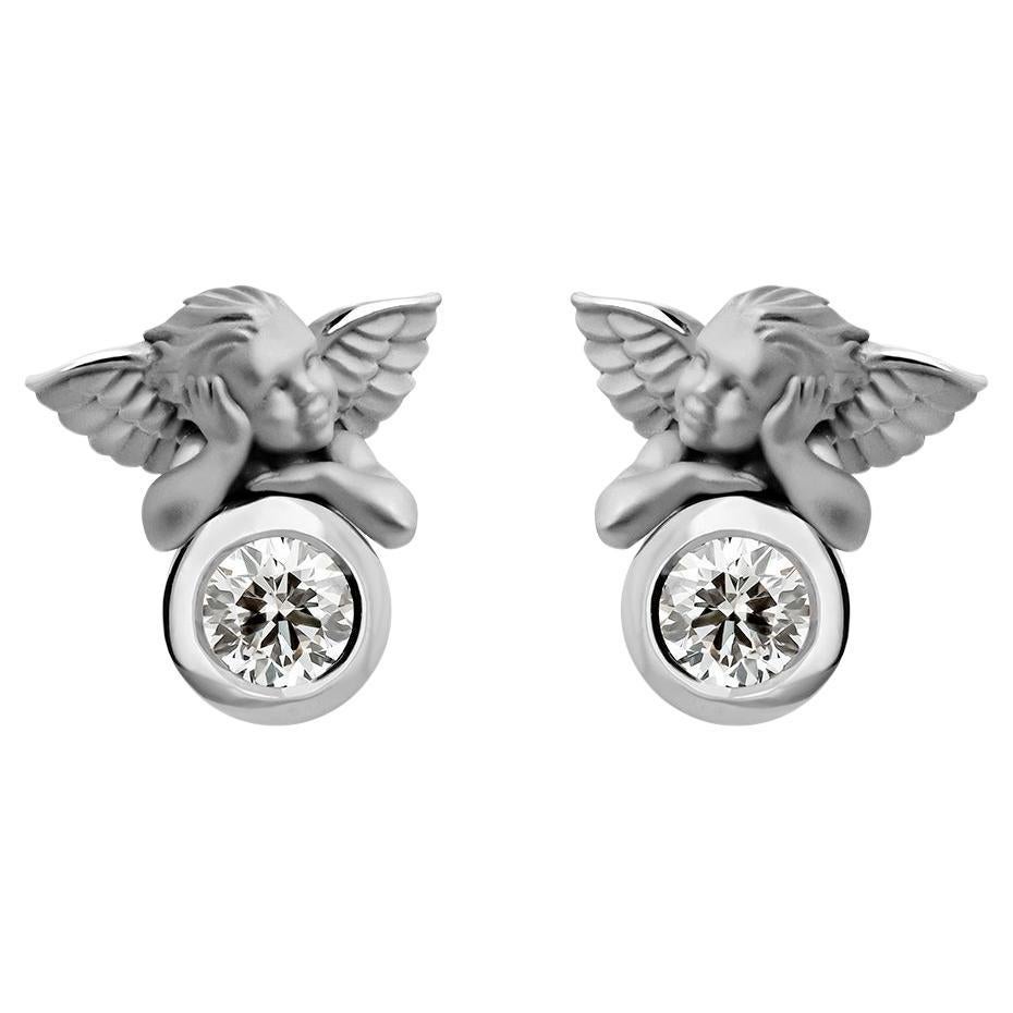 Carrera y Carrera, boucles d'oreilles « Solitario My Angel » serties de 0,21 carat de diamants au total en vente