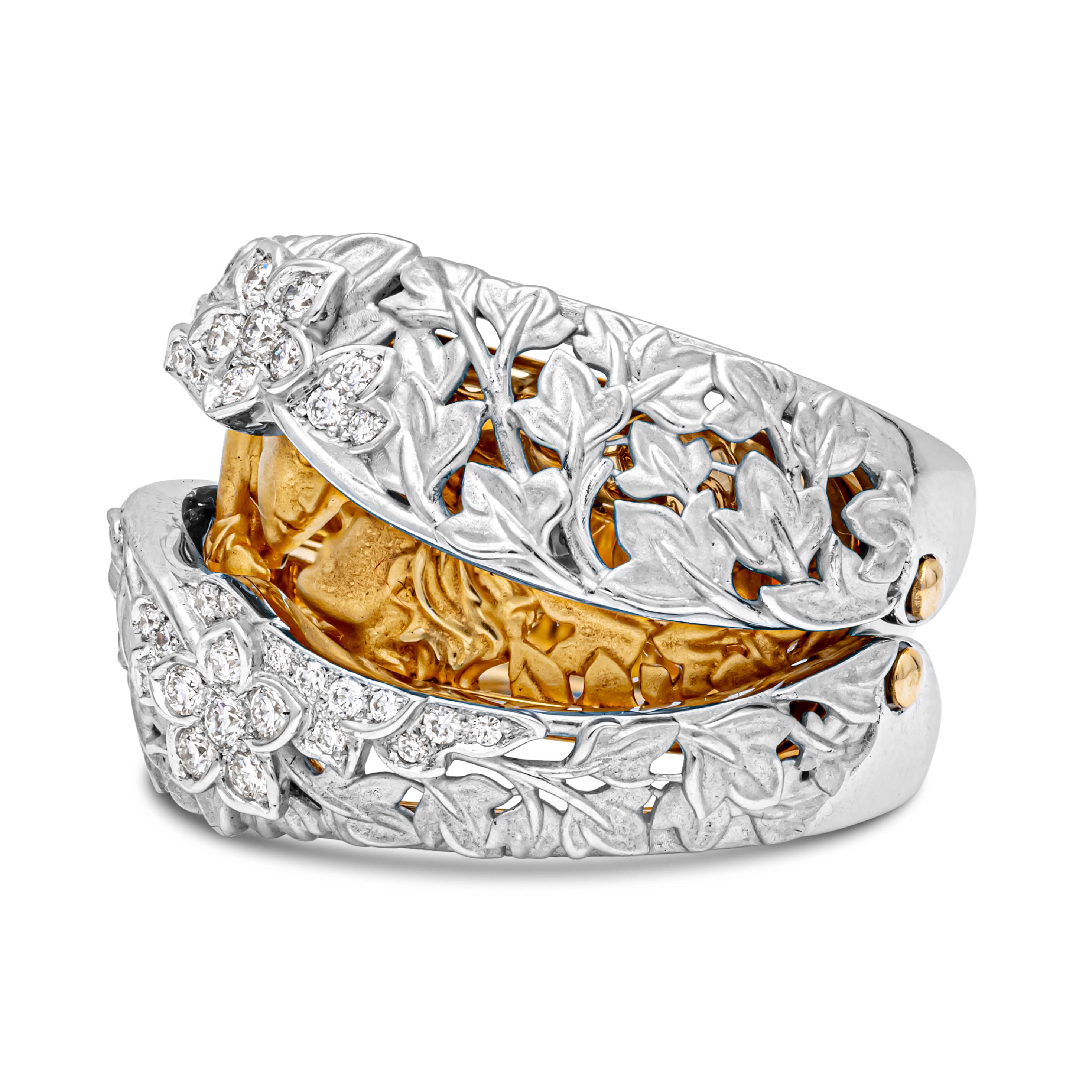 Contemporary Carrera y Carrera 0.27 Carats Round Diamond Secret Ring in 18K Two-Tone Gold For Sale