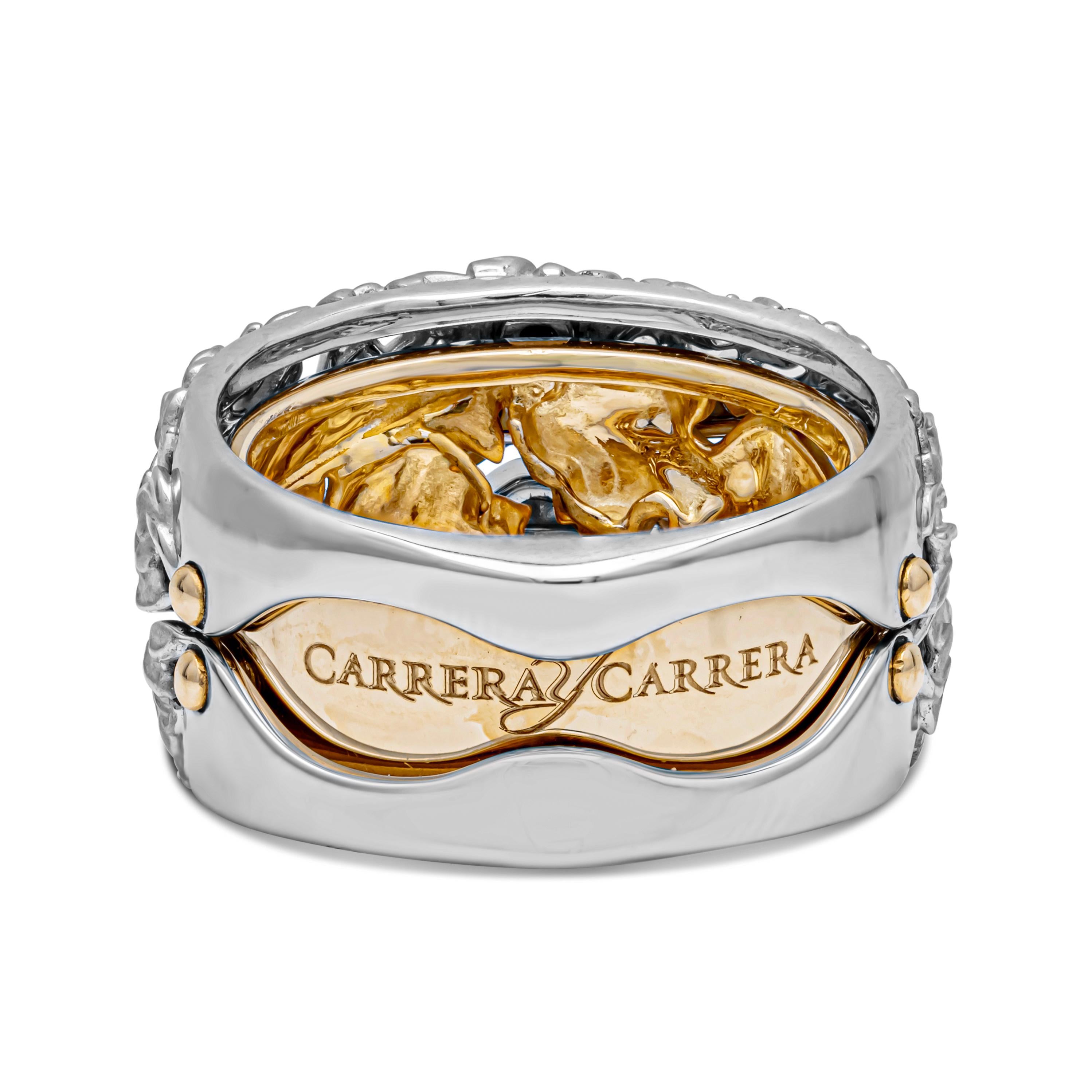 Women's Carrera y Carrera 0.27 Carats Round Diamond Secret Ring in 18K Two-Tone Gold For Sale