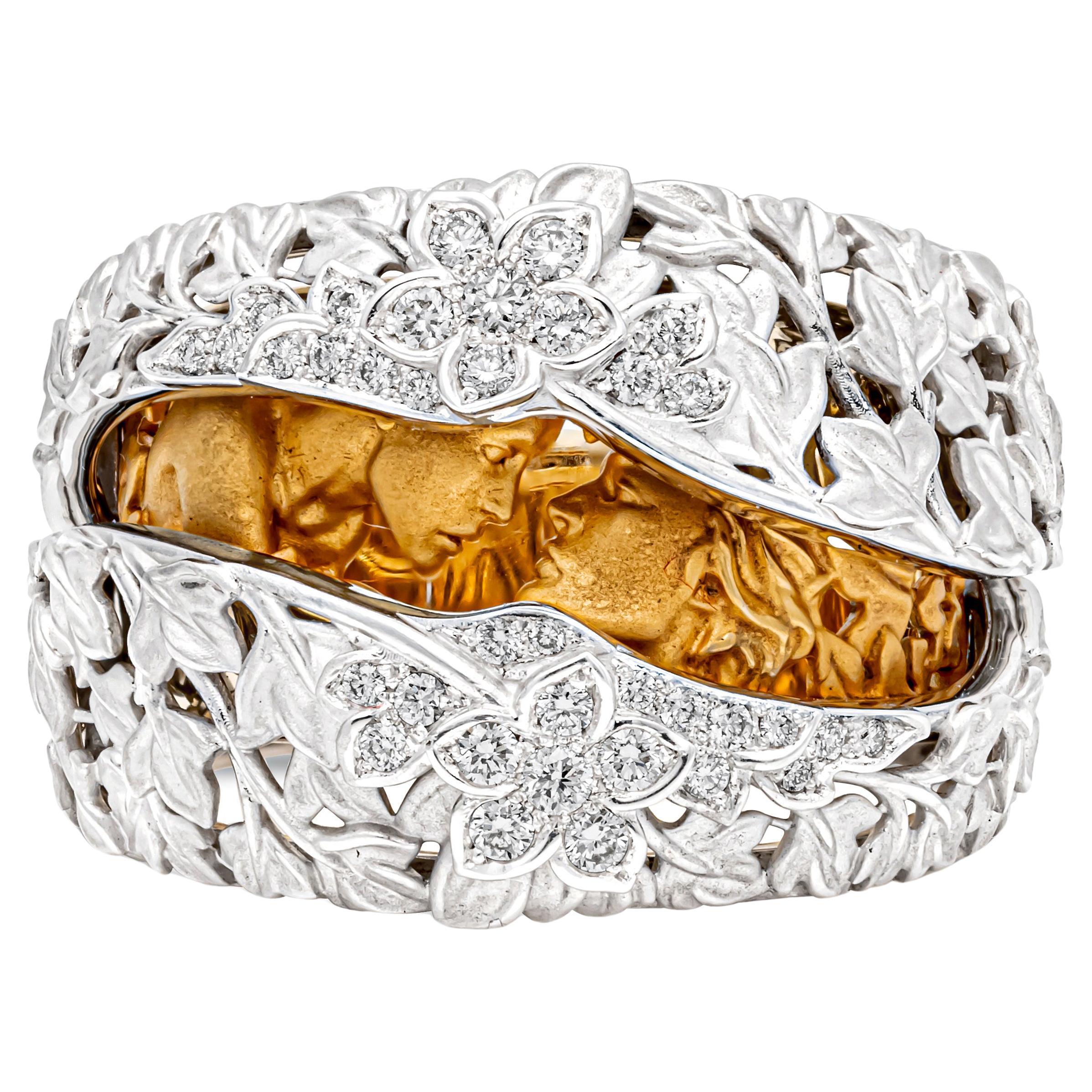 Carrera y Carrera 0.27 Carats Round Diamond Secret Ring in 18K Two-Tone Gold