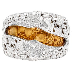 Carrera y Carrera Bague secrète en or bicolore 18 carats avec diamants ronds de 0,27 carat