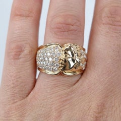 Bague Carrera y Carrera pour femme, avec diamant d'un carat, en or jaune 18 carats, à bande lisse