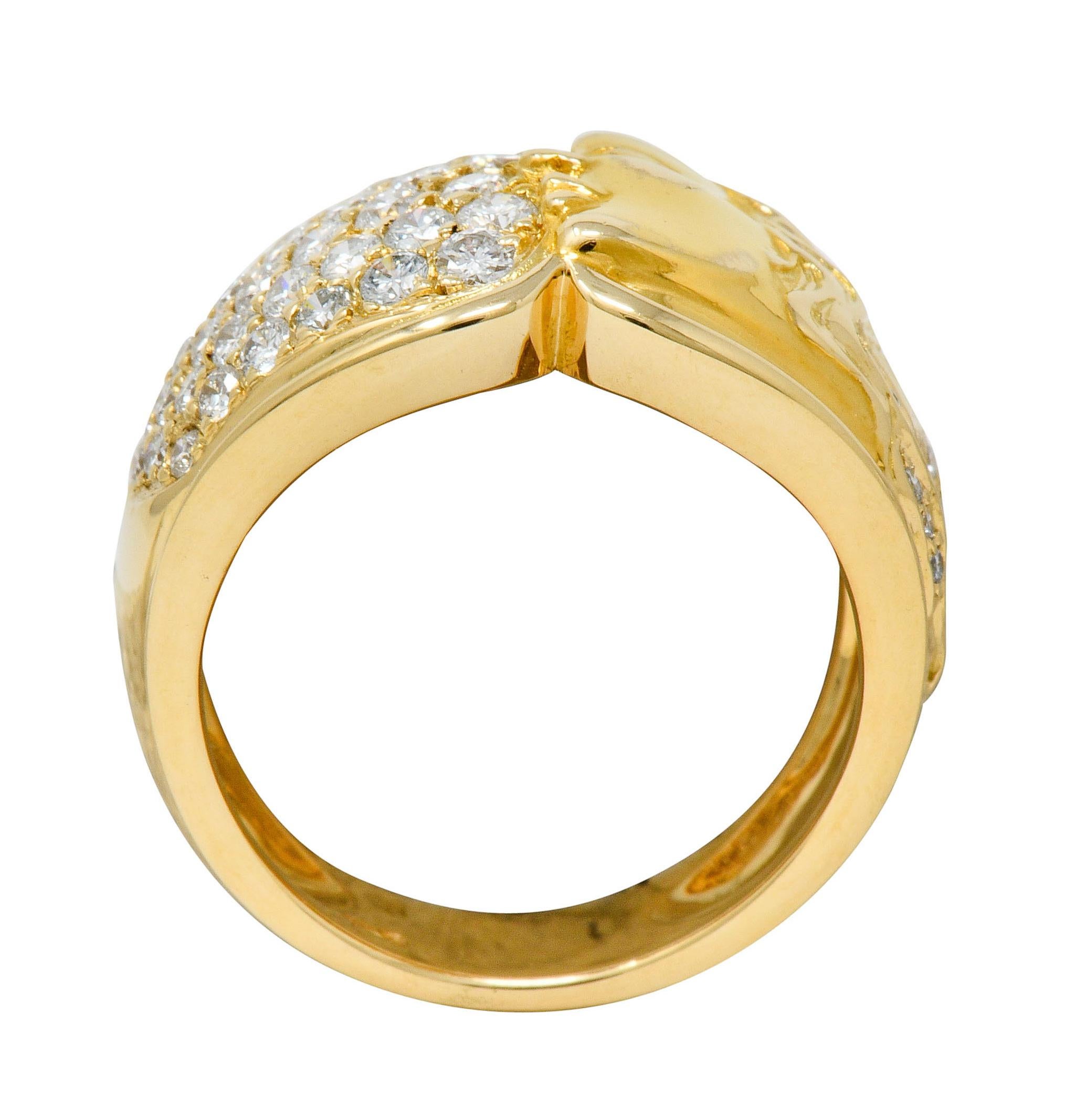 Women's or Men's Carrera Y Carrera 1.50 Carat Pave Diamond 18 Karat Gold Promesa Lady Band Ring